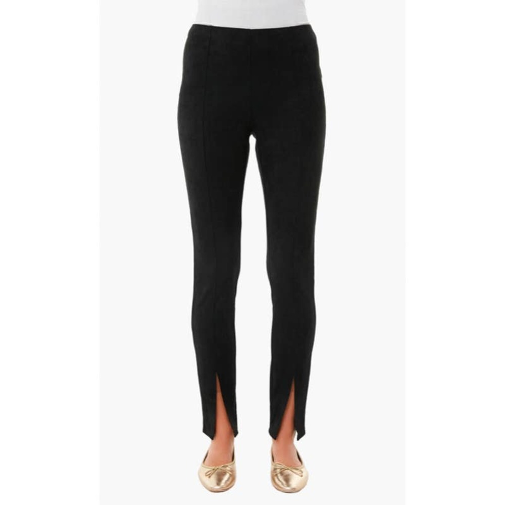 Tuckernuck Pomander Place Black Faux Suede Slit Front Sloane Pants Womens Sm